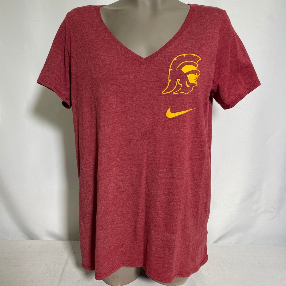 USC Trojans NCAA Fight On Nike Heather Red Athletic Cut T-Shirt Women's XL